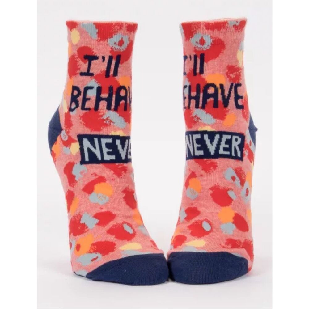 NWT Womens Blue Q Soft Combed Cotton Humor Ankle Socks - Sz 5-10